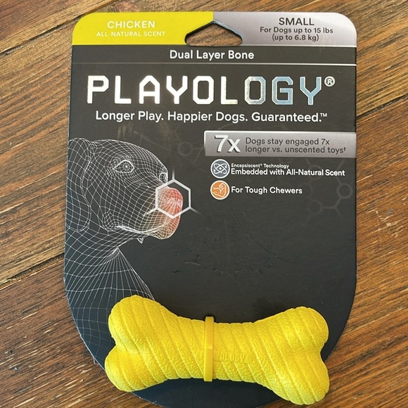 Playology Scented Dog Toys | Beef / Chicken / Peanut Butter | Small Dog Bone - Picture 4 of 5